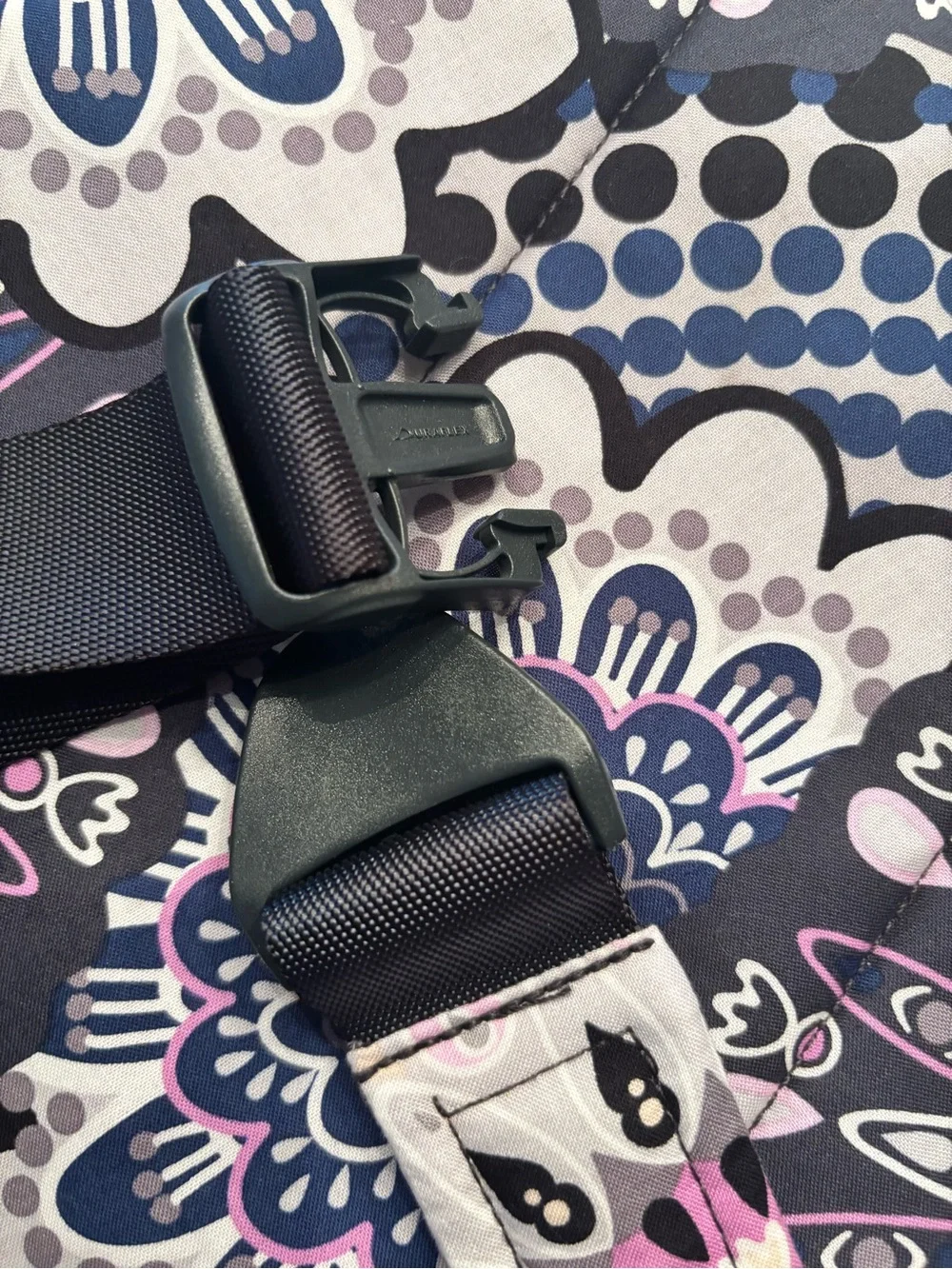 Vera Bradley Mimosa Medallion sling backpack bag purple navy blue gray